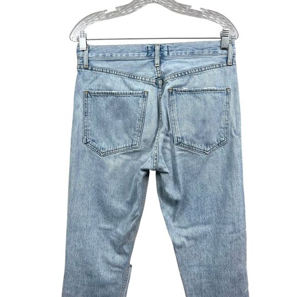 AGOLDE Womens Jeans Jamie High Rise‎ Distressed Light Wash Blue Button Fly Sz 26 - Picture 6 of 7